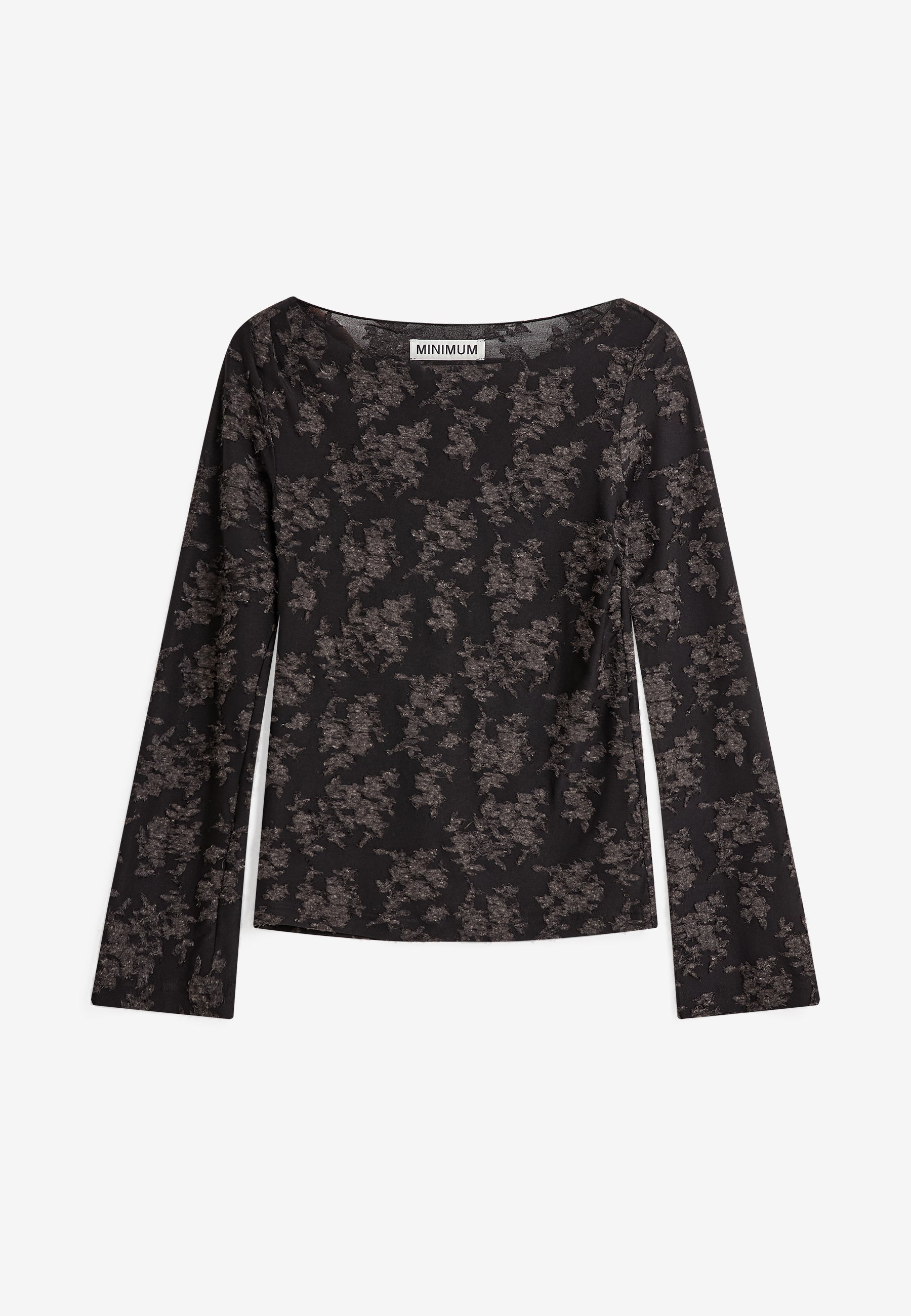 minimum female Aina boat neck ls t-shirt 4590 Long Sleeved T-shirt 999 Black