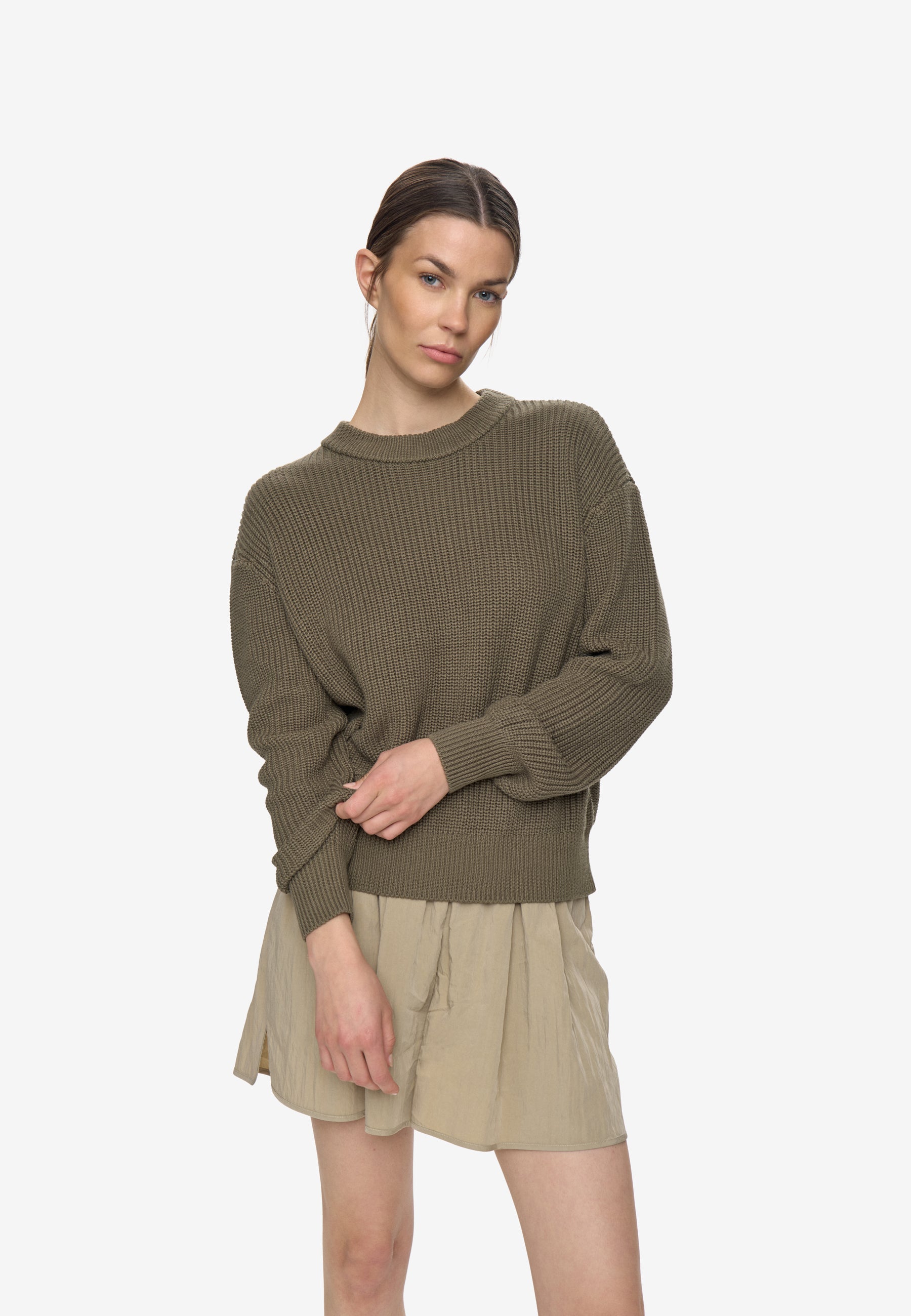 minimum female Mikala jumper G006 GOTS Jumper 0615 Stone Gray