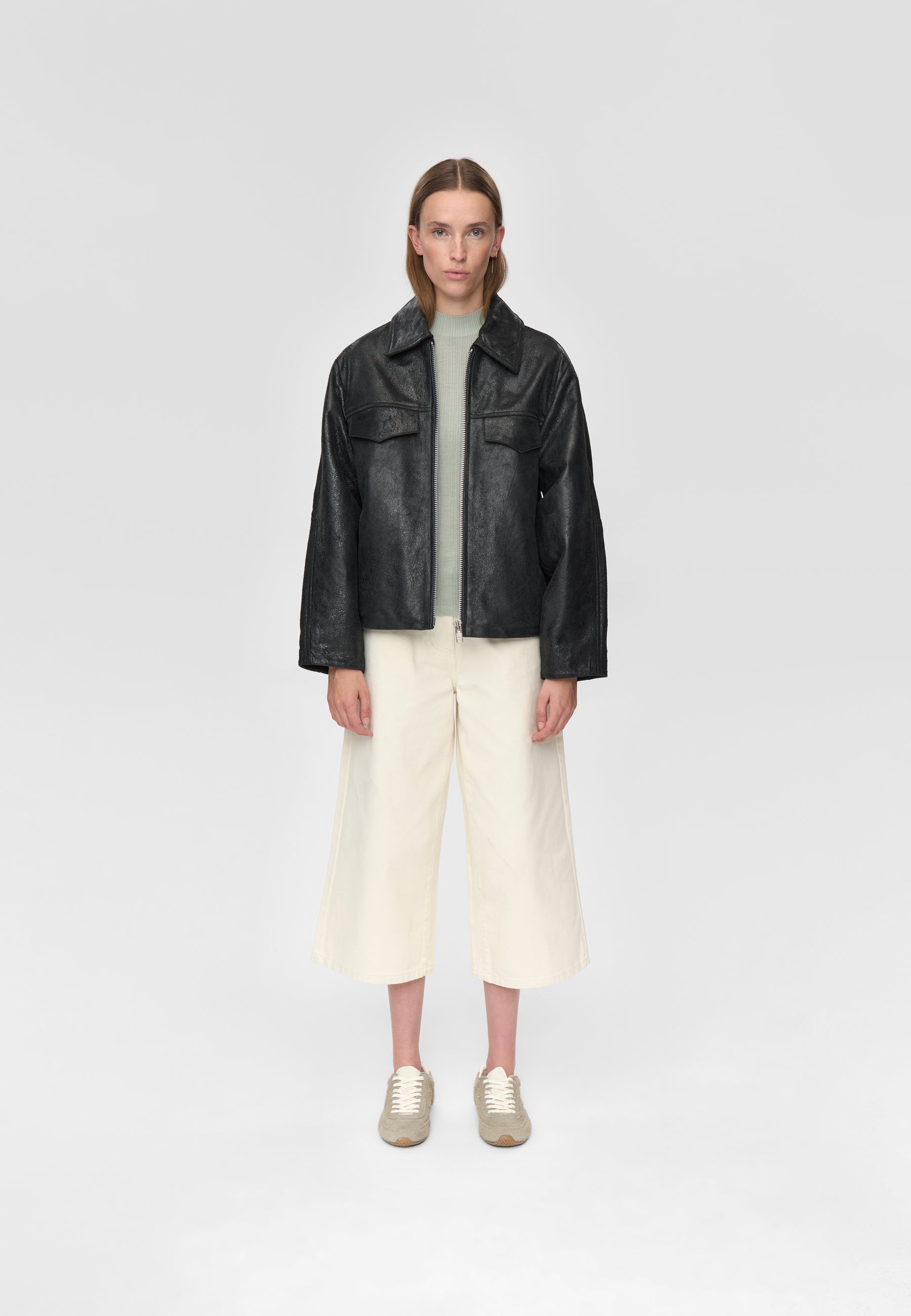 minimum female Tyra zip jacket 4447 Leather Jacket 999 Black