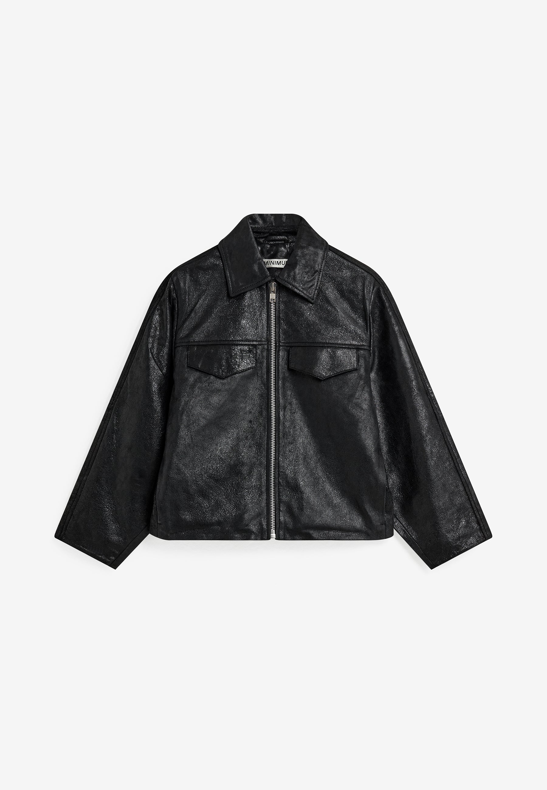 minimum female Tyra zip jacket 4447 Leather Jacket 999 Black